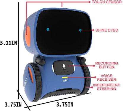 Robot Toys for Boys and Girls, Voice Control and Touch Sensor Interactive Smart Talking Robots Intelligent Partner and Teacher with Singing, Dancing, Repeating, Toy Gifts for Kids Age 3 and Up