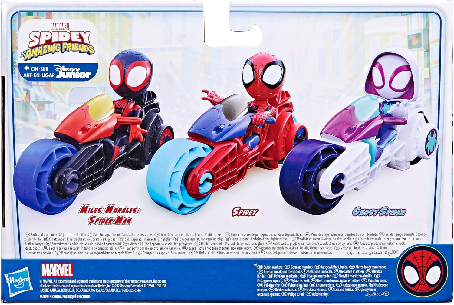 Marvel , Spidey Action Figure with Toy Motorcycle, Preschool Toys for 3 Year Old Boys and Girls and Up