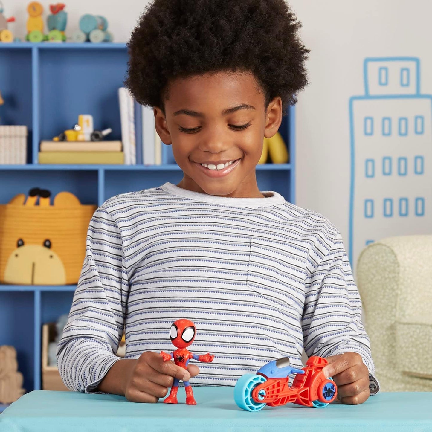 Marvel , Spidey Action Figure with Toy Motorcycle, Preschool Toys for 3 Year Old Boys and Girls and Up