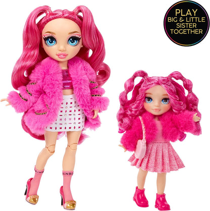 Rainbow High Littles – Magenta Monroe, Pink 5.5" Posable Small Doll with Purse, Magical Pet Kitty, Girls Toy Gift, Kids Ages 4-12 Years