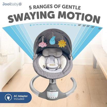 JOOL BABY Nova Motorized Infant Baby Swing - Gray (2024 version)