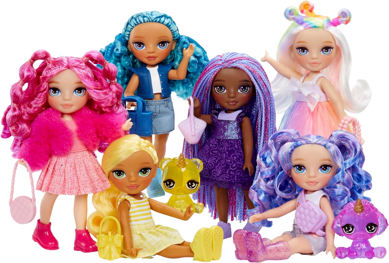 Rainbow High Littles – Magenta Monroe, Pink 5.5" Posable Small Doll with Purse, Magical Pet Kitty, Girls Toy Gift, Kids Ages 4-12 Years