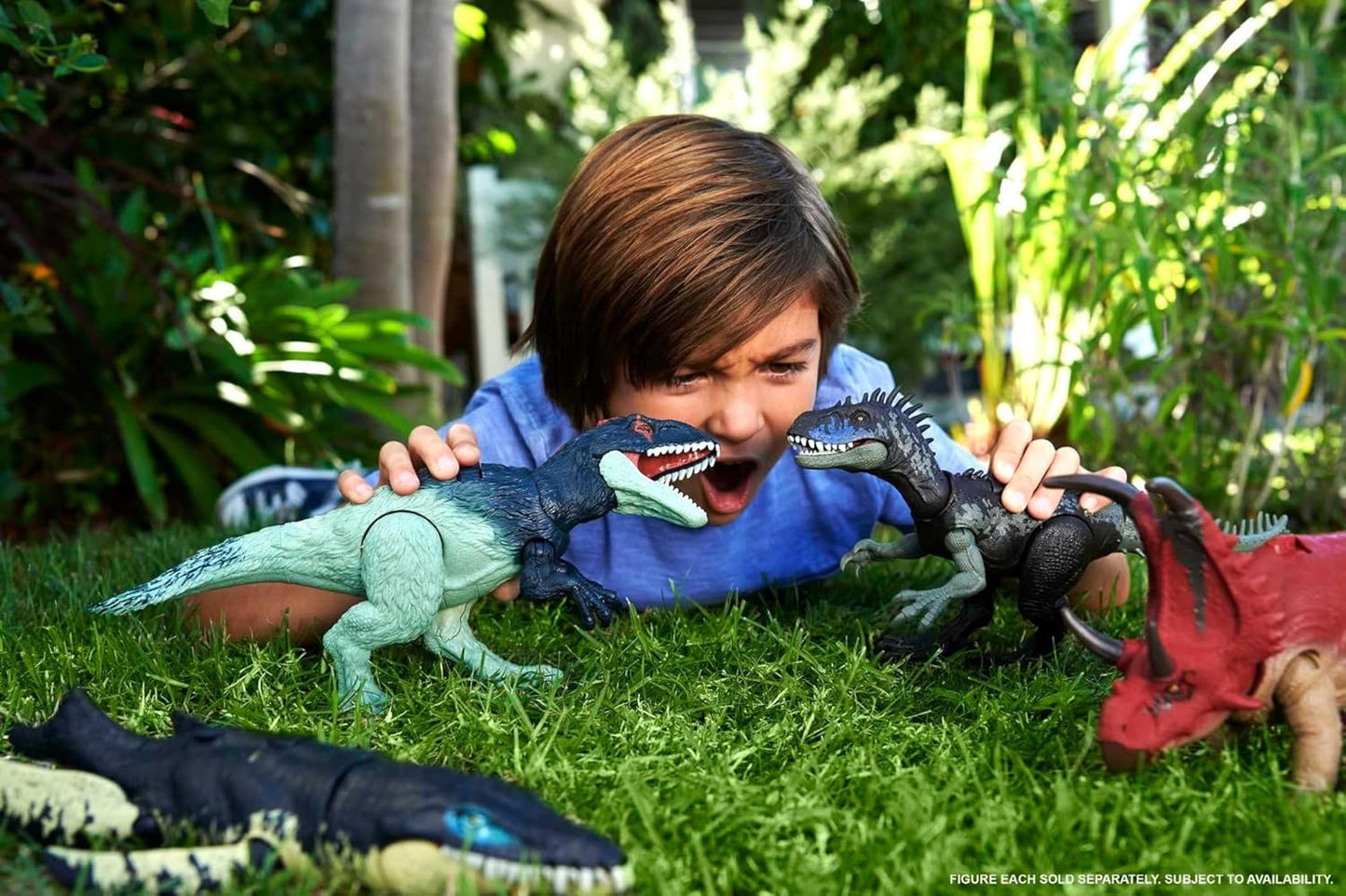 Mattel Jurassic World Wild Roar Dinosaur Toy – Eocarcharia with Sound, Attack Move & Digital Play (11")