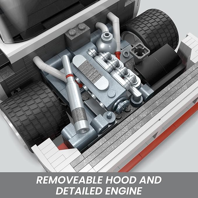 MEGA Hot Wheels Collectible Car Building Toy, Audi 90 Quattro IMSA GTO with 973 Pieces and Die-Cast Model, Build & Display Set for Collectors, Red