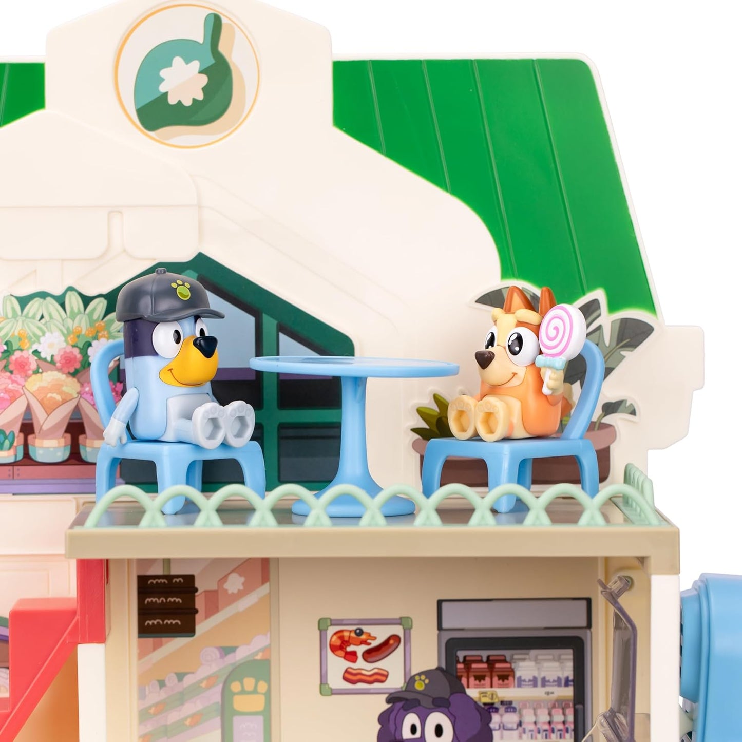 Bluey Supermarket Playset, 3 Different Levels with Exclusive Bluey and Bingo Figures. 24 Sounds and 15+ Play Pieces Plus Fun Intercom, Ages 3+