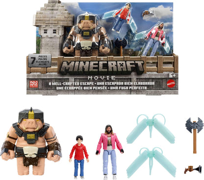 Minecraft A Well-Crafted Escape Figure Pack with 3 Action Figures & 4