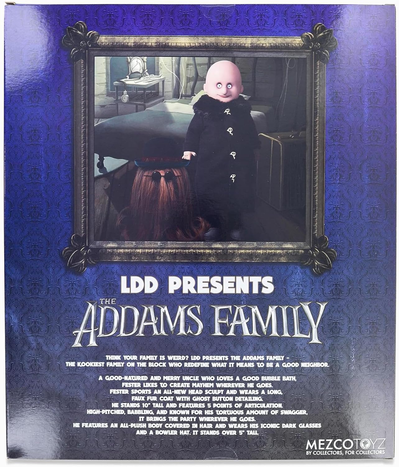 MEZCO TOYS Living Dead Dolls Addams Family Uncle Fester & IT Doll Set