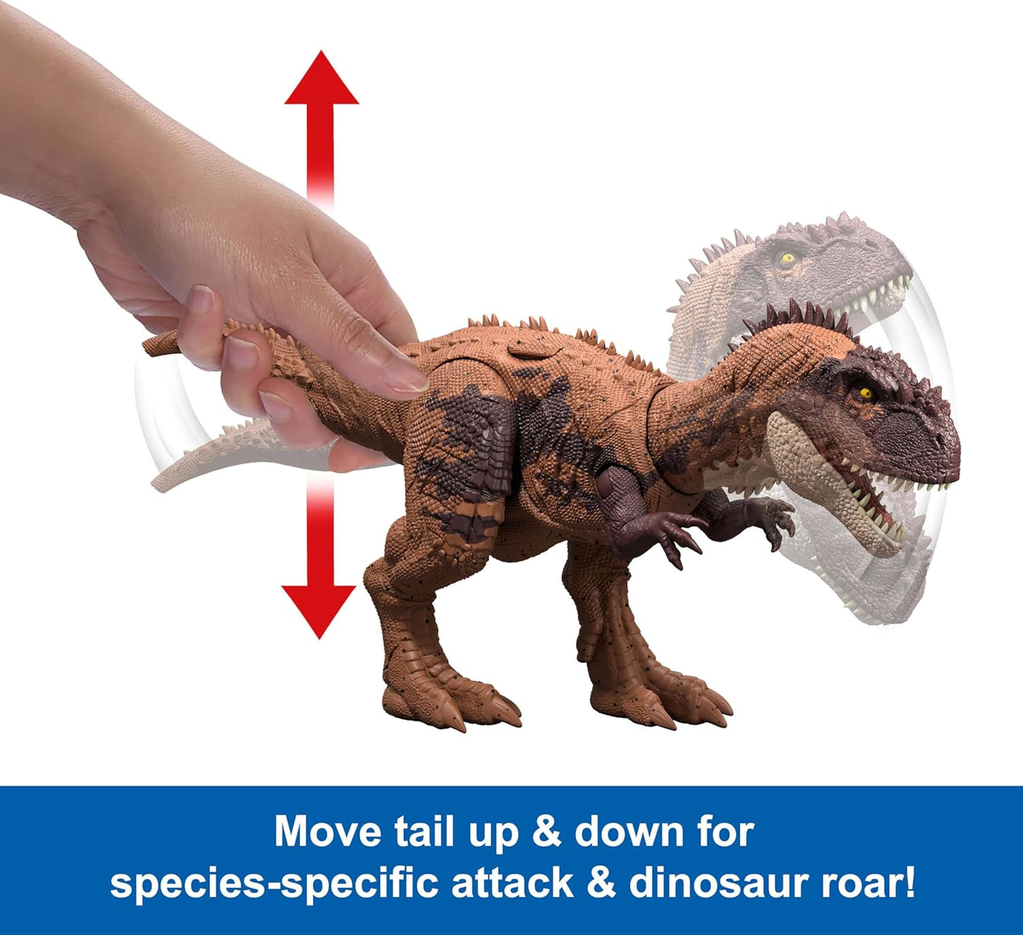 Mattel Jurassic World Dinosaur Toy – Wild Roar Figure with Attack Action & Roar Sound