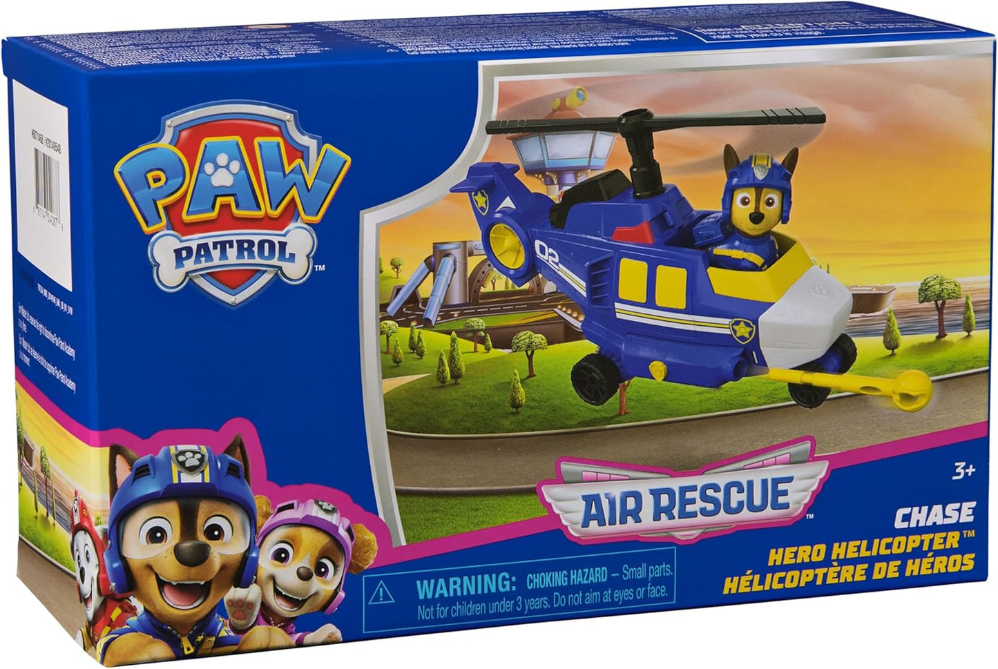 Air Rescue Chase Action Figure & Hero Helicopter Toy with Projectile Launcher & 2 Projectiles, Kids Toys for Boys & Girls Ages 3+