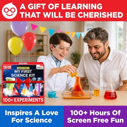 My First Science Kit for Kids Ages 4-5-6-7-8| Birthday Gift Ideas for 4-8-12 Year Old Boys & Girls| Toy Stem Kit with 100+ Experiments| Learning & Educational, Preschool Activities