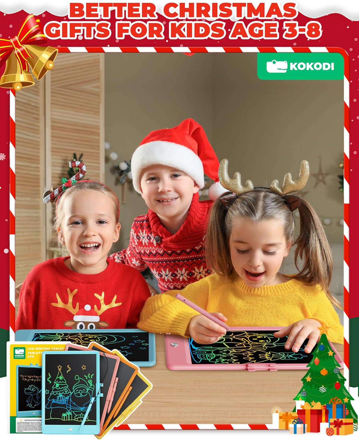 LCD Writing Tablet, Valentines Day Gifts for Kids，10 Inch Colorful Toddler Doodle Board Drawing Tablet, Erasable Reusable Electronic Drawing Pads, Educational and Learning Toys for Kids