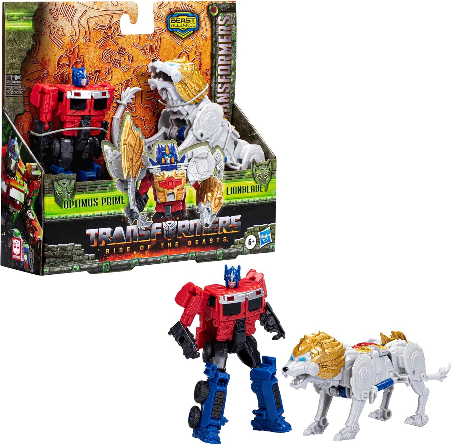 Transformers: Rise of the Beasts Beast Alliance Beast Combiners 2-Pack – Optimus Prime & Lionblade Action Figures, Ages 6+, 7-Inch Combined Mode