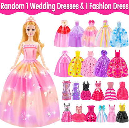 76 Pcs Doll & Convertible Car Playset,Included 11.5 in Doll,Doll Car,Princess Dresses,Fashion Dresses,Casual Clothing,Swimsuits,Bags,Shoes,Doll Playset,Doll Dress up Toys for Girls Kids Toddlers Gifts