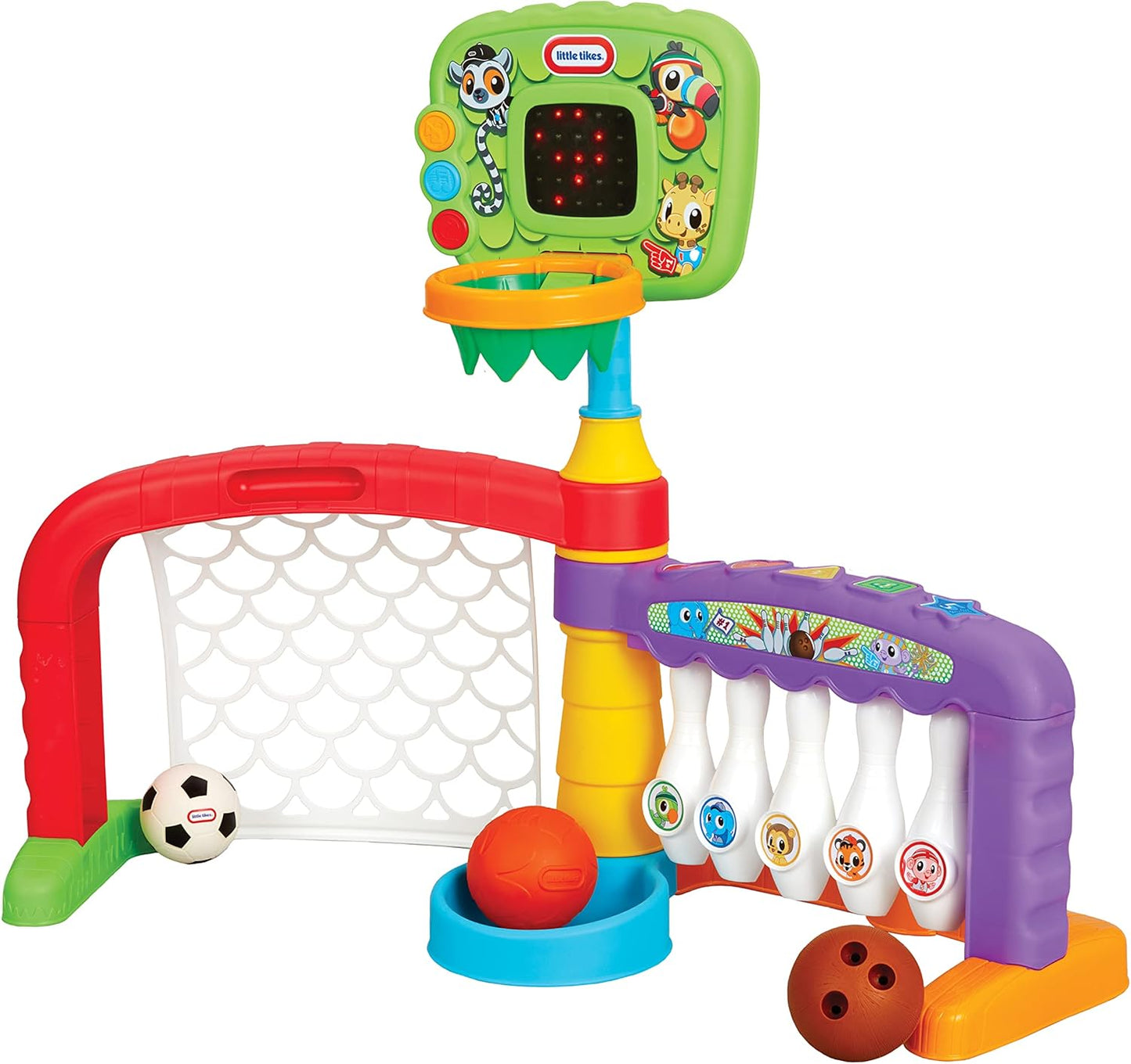 Little Tikes Learn and Play 3-in-1 Sports Zone 75+ Sounds Adjustable Hoop