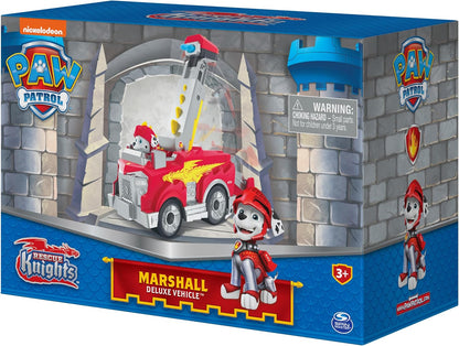Paw Patrol, Rescue Knights Marshall Transforming Toy Car with Collectible Action Figure, Kids Toys for Ages 3 and up