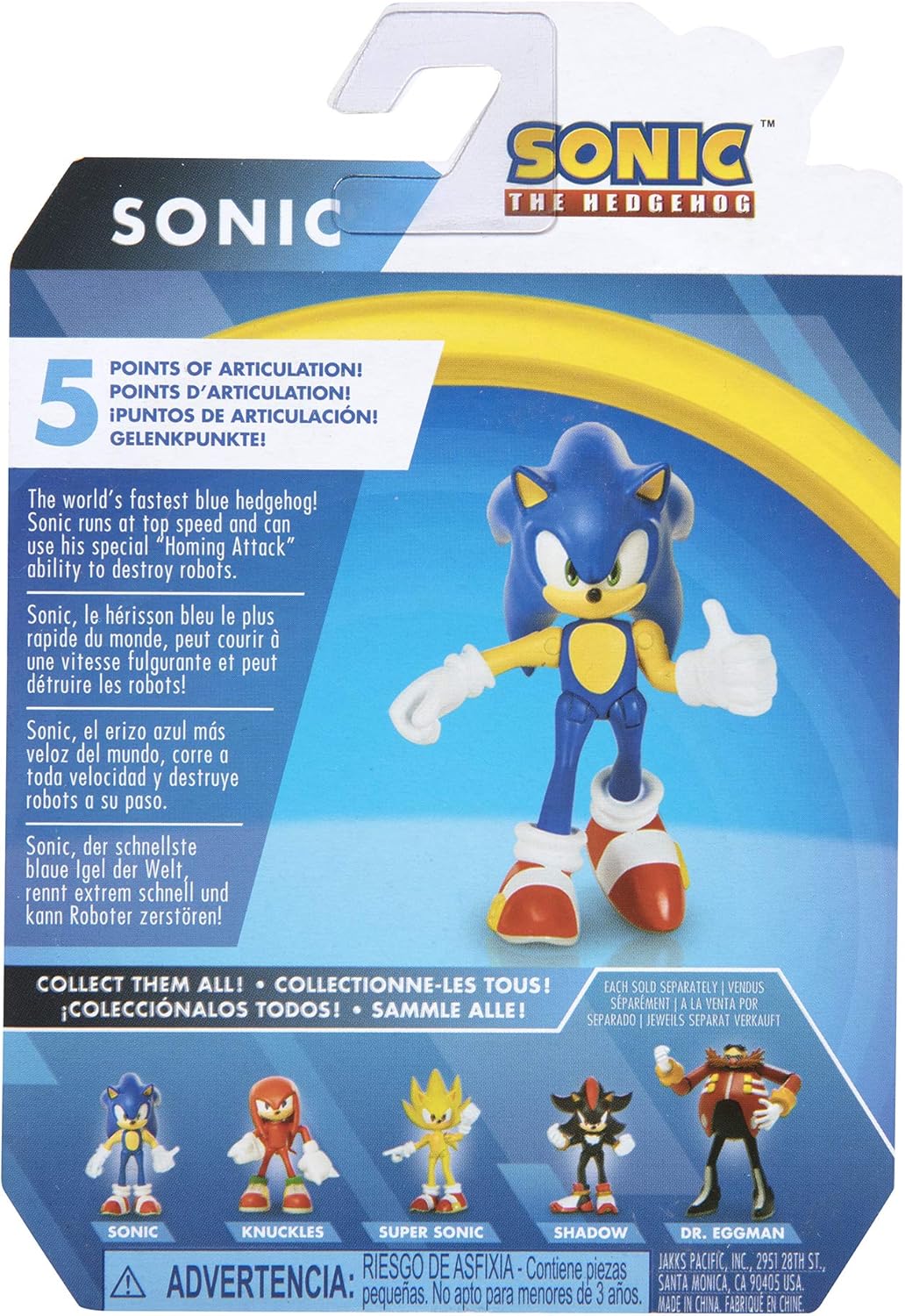 Sonic the Hedgehog Action Figure 2.5 Inch Sonic Collectible Toy, 3 Years