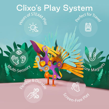 Clixo Jungle Birds Magnetic Building Set
