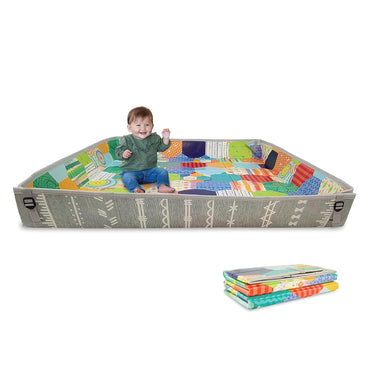 2-in-1 Infantino baby floor mat and enclosed soft play arena