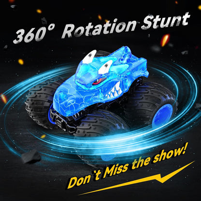 Remote Control Monster Truck for Kids – 2.4GHz All-Terrain RC Car with Light Spray & LED Effects – Gift for Boys & Girls Ages 3–8