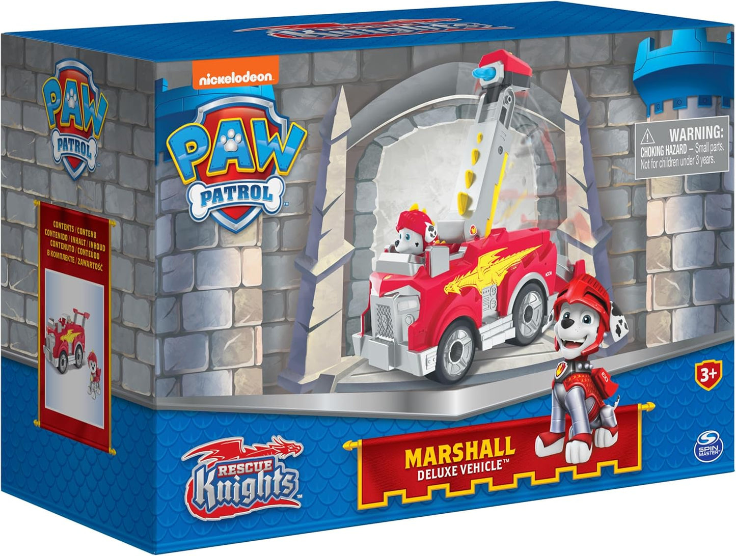 Paw Patrol, Rescue Knights Marshall Transforming Toy Car with Collectible Action Figure, Kids Toys for Ages 3 and up