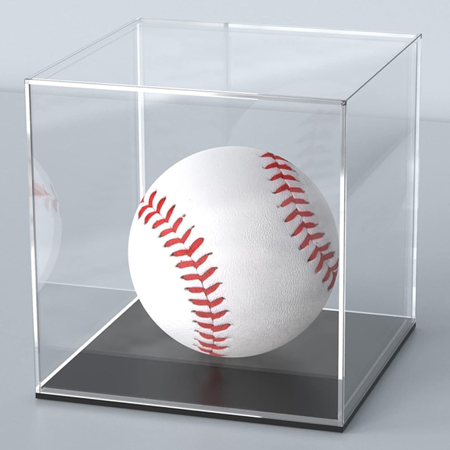 Acrylic Display Case, 8X8X8 Inch Cube, Clear Acrylic Box with Matte Black Base and Lid for Collectibles and Figures