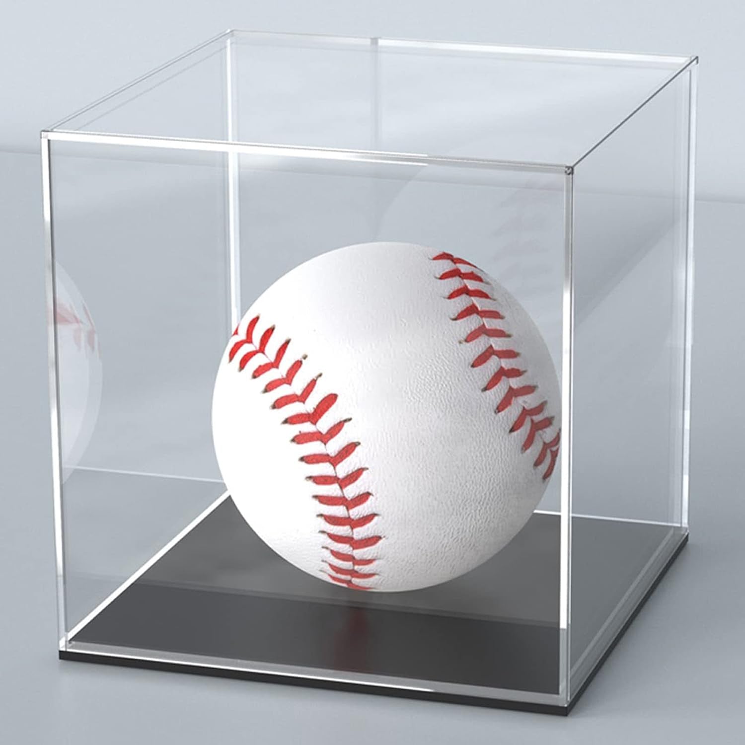 Acrylic Display Case, 8X8X8 Inch Cube, Clear Acrylic Box with Matte Black Base and Lid for Collectibles and Figures