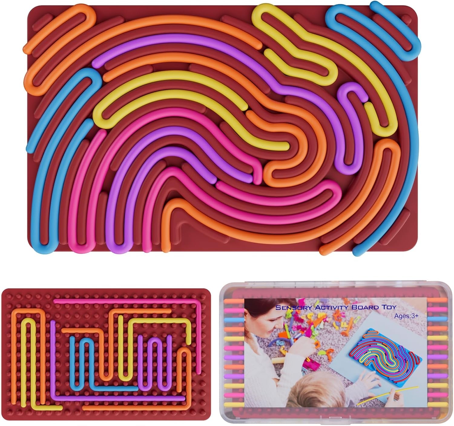 Sensory Fidget Toys for Kids Toddler Boys ,Sensory Activity Board for Stress Anxiety Autistic ADHD, Calm down Travel Airplane Essentials Toys for 3+ Year Old, Stuffers Gifts for Teen Girl