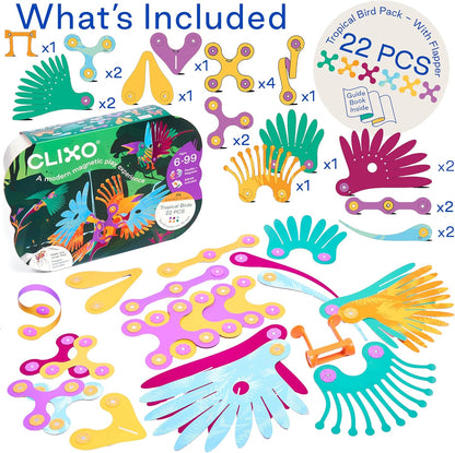 Clixo Jungle Birds Magnetic Building Set