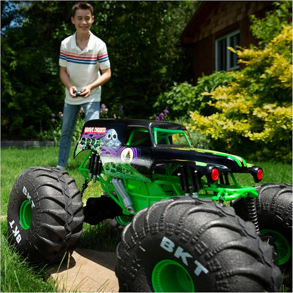 Monster Jam, Official Mega Grave Digger All-Terrain Remote Control Monster Truck with Lights, 1:6 Scale, Kids Toys for Boys and Girls Ages 4-6+