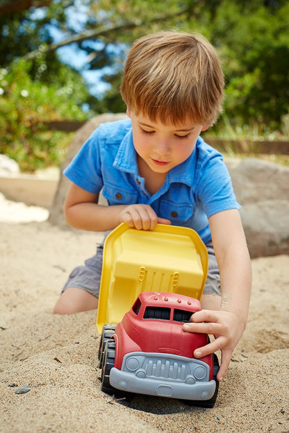 Green Toys Dump Truck in Yellow and Red - BPA Free, Phthalates Free Toys for Gross/Fine Motor Skill Development. Pretend Play , Red/Yellow
