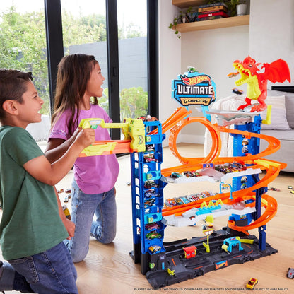 Hot Wheels Ultimate Garage Toy Car Track – Giant Playset with Dragon Attack, Elevator & Die-Cast Vehicles Storage