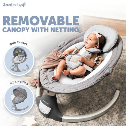 JOOL BABY Nova Motorized Infant Baby Swing - Gray (2024 version)