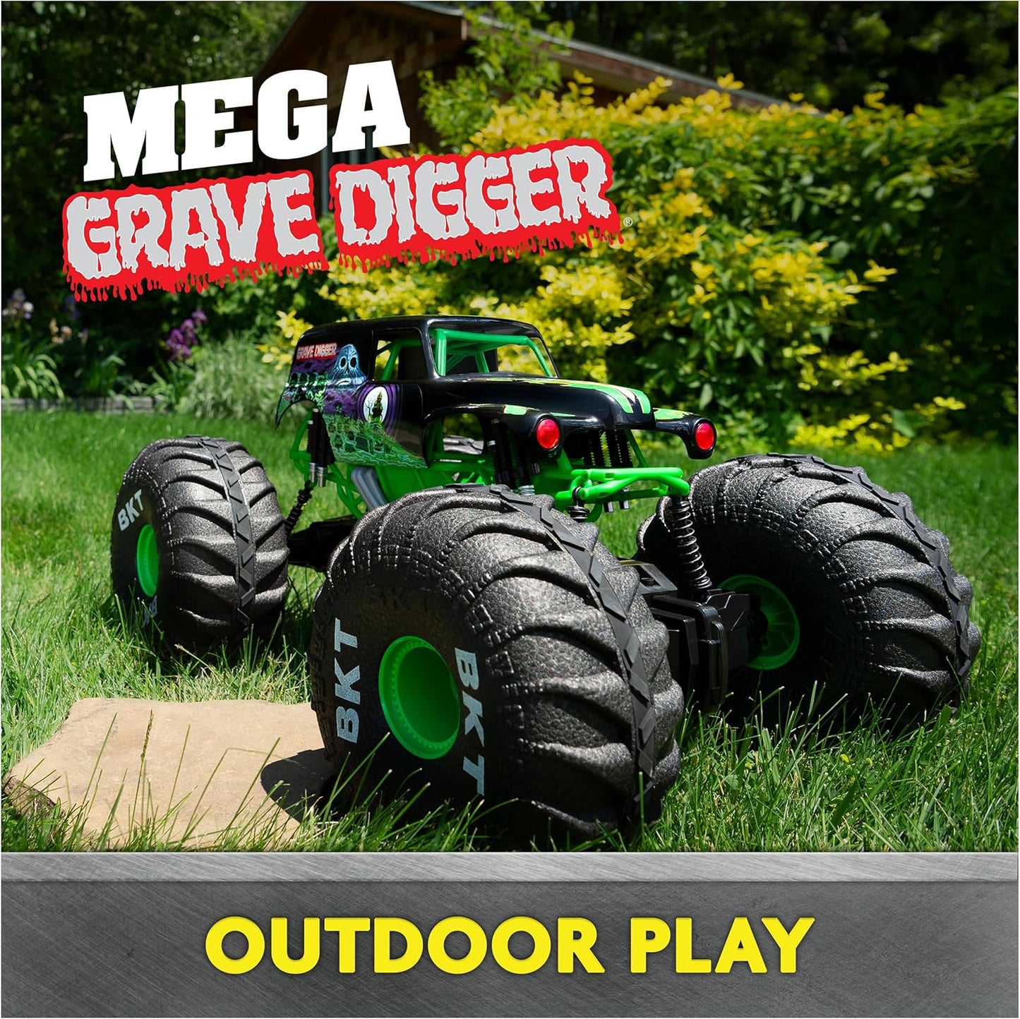 Monster Jam, Official Mega Grave Digger All-Terrain Remote Control Monster Truck with Lights, 1:6 Scale, Kids Toys for Boys and Girls Ages 4-6+