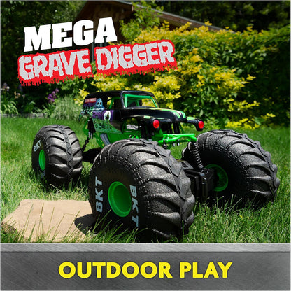 Monster Jam, Official Mega Grave Digger All-Terrain Remote Control Monster Truck with Lights, 1:6 Scale, Kids Toys for Boys and Girls Ages 4-6+