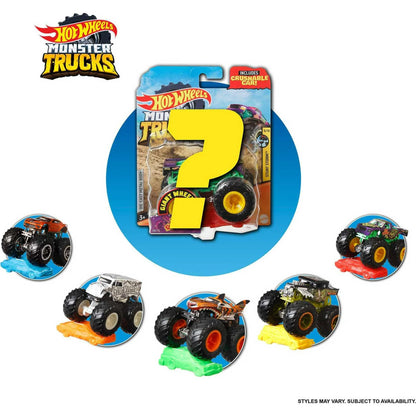 Hot Wheels Monster Trucks, 1:64 Scale Toy Truck & 1 Crushable Car (Styles May Vary)