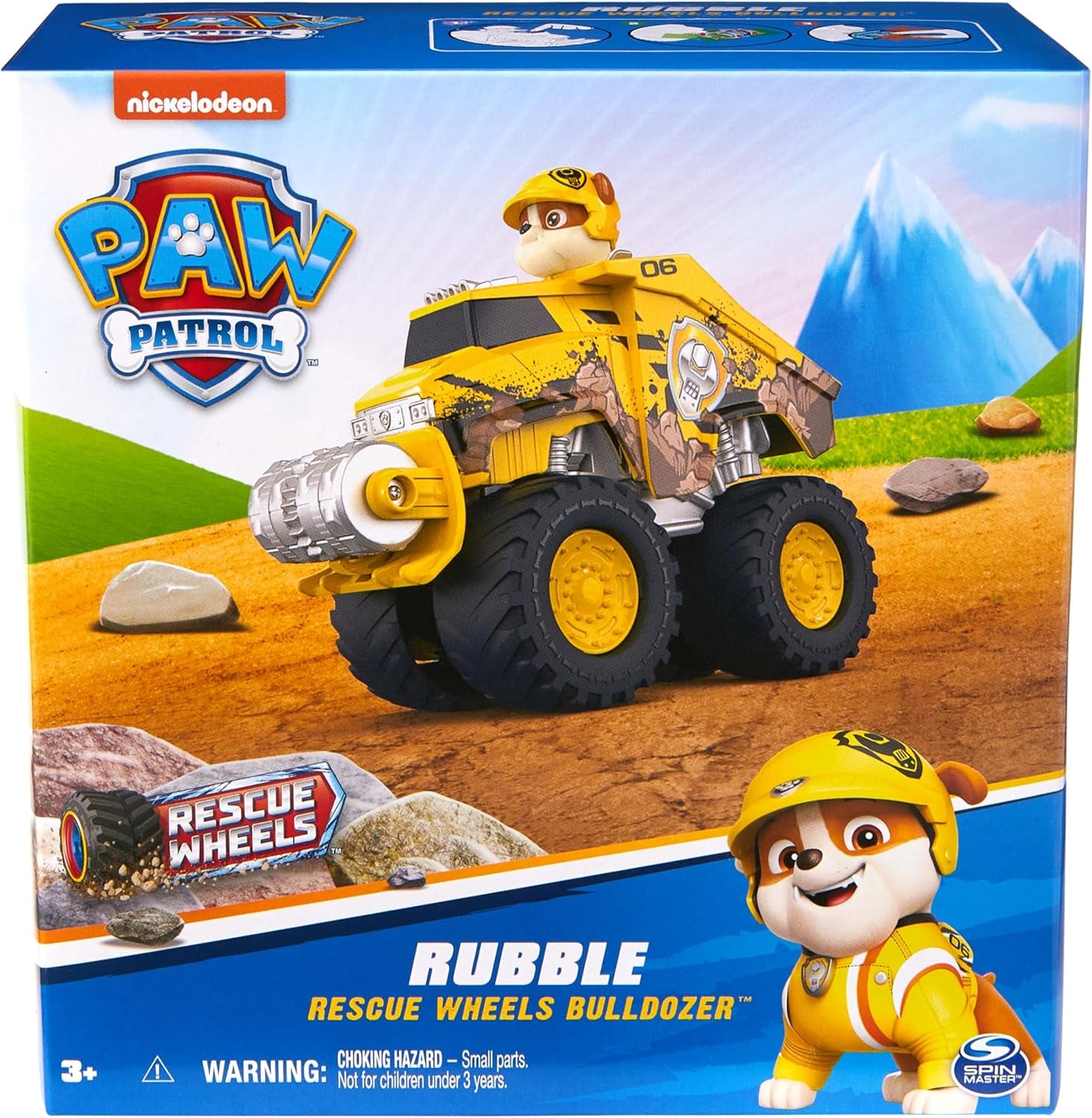 : Rescue Wheels Rubble’S Bulldozer, Toy Truck with Vehicle Transformation and Collectible Action Figure, Kids Toys for Boys & Girls Ages 3+