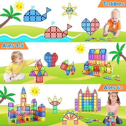 Magnetic Tiles Kids Toys STEM Magnet Toy for Toddler Magnetic Blocks Building Preschool Learning Sensory Montessori Toys for 3+ Year Old Boys and Girls, Safe Creativity Toddler Kids Toy 40PCS