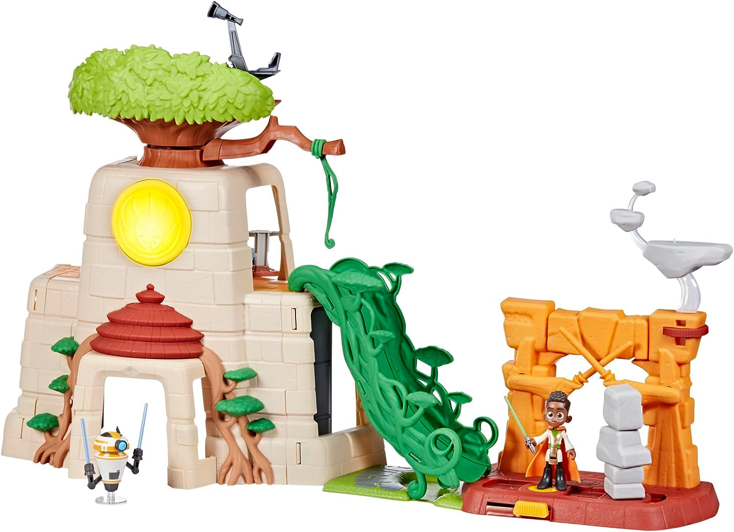 : Young Jedi Adventures Tenoo Jedi Temple, 20-Inch-Tall Playset with Lights & Sounds, 2 Action Figures, Preschool Toys for 3 Year Old Boys & Girls & Up