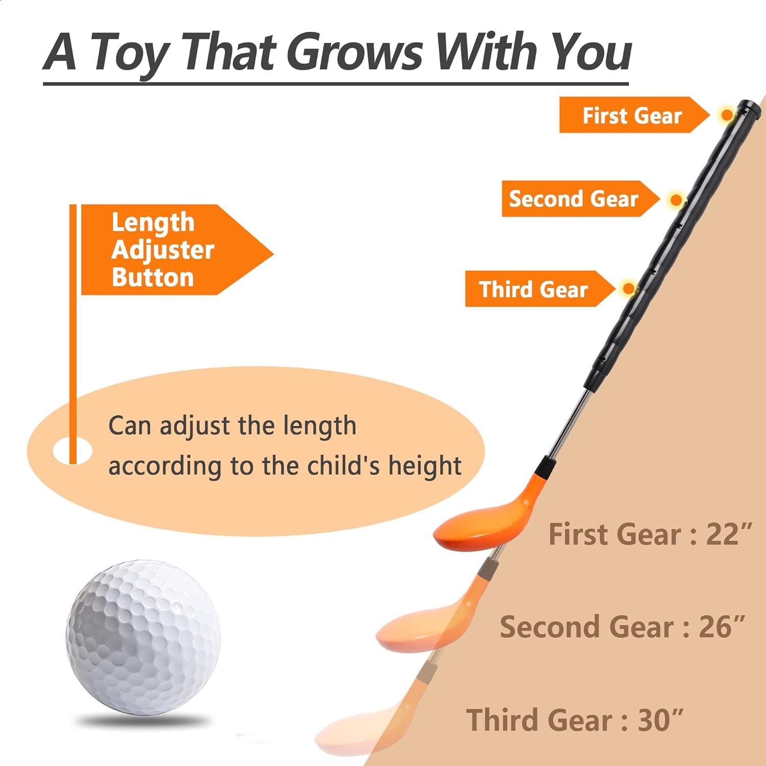 Kids Golf Toys Set W/Left & Right Club Head, Boys Outdoor Sport Toy Age 3-5, Toddler Indoor Golf Ball Game, Child Exercise Active, Yard Play Birthday Gift 4 6 7 8 Year Olds Toddler Girl