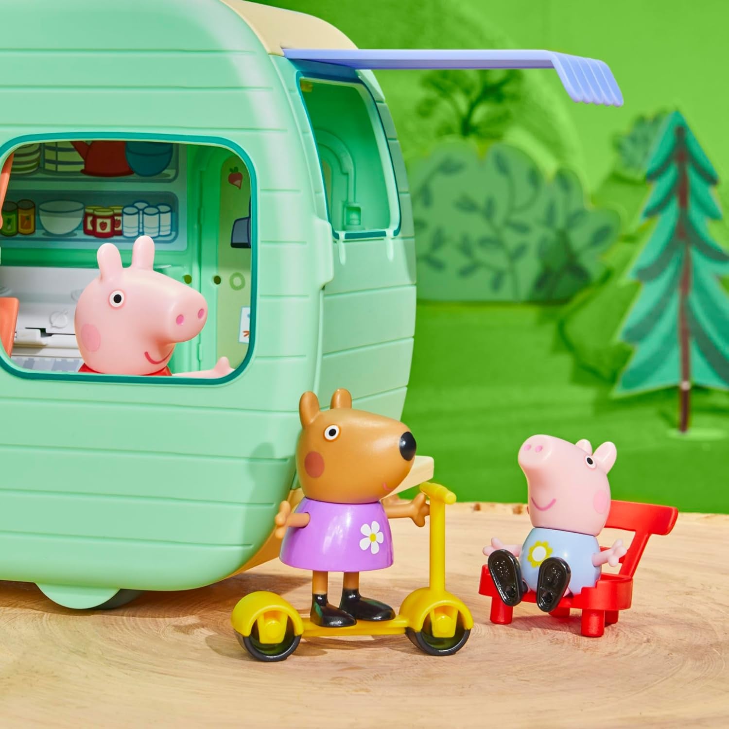 Caravan Playset for Girls and Boys, 3 Figures, 6 Accessories, Preschool Toys, Kids Gifts, Ages 3+