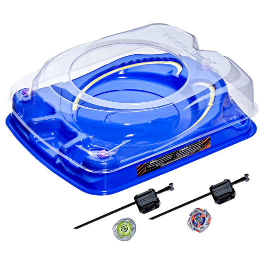 Beyblade X Drop Attack Battle Set with Beystadium, 2 Right-Spinning Battling Top Toys, and 2 Launchers, Holiday Gifts for Kids