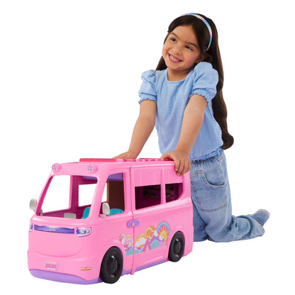 Barbie Dream Camper Playset with Roof Tent, BBQ Grill with Color-Change Feature & 60+ Accessories
