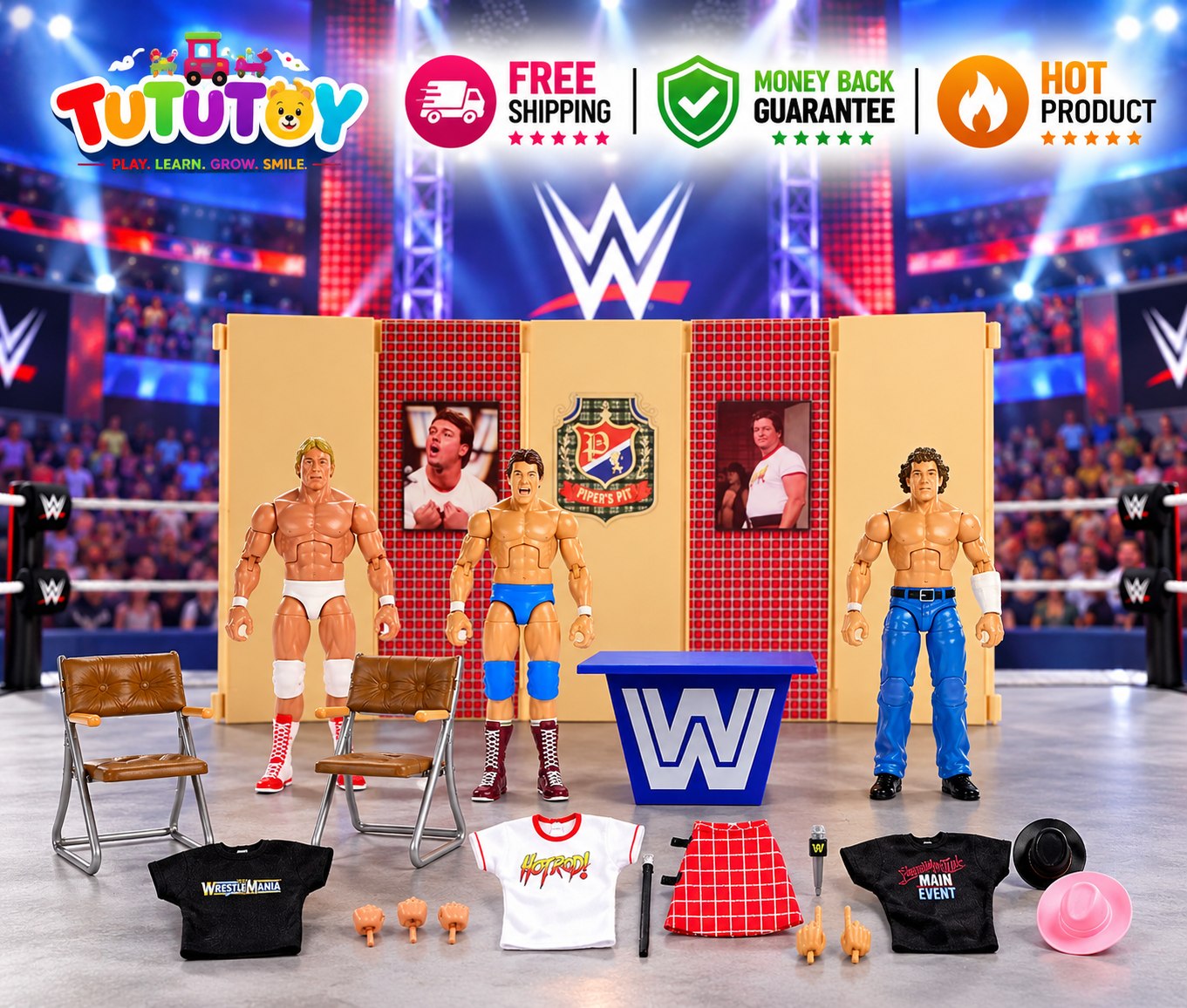 WWE Elite Collection Piper's Pit 3-pack action figure set