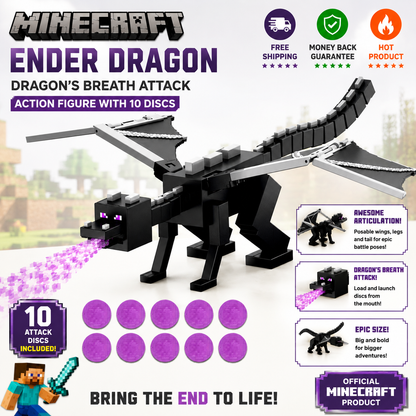 Minecraft Dragon’s Breath Attack Ender Dragon action figure with 20 inch wingspan