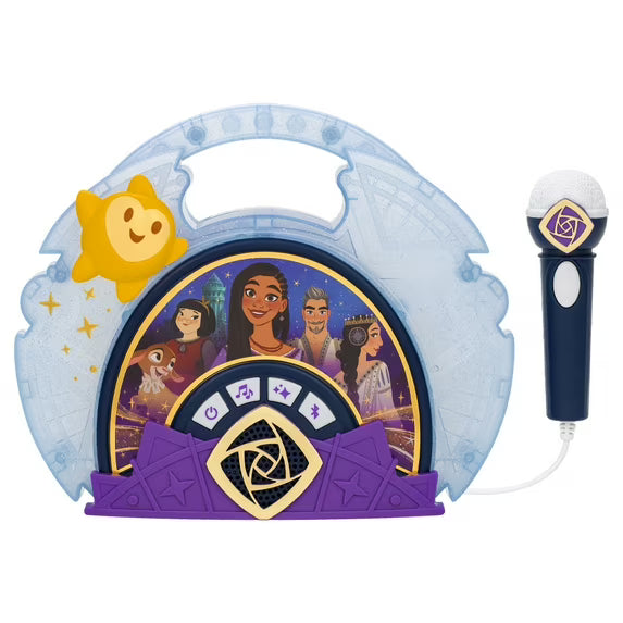 Disney Wish Sing Along Boombox with Bluetooth Real Mic Lights Built-in Music