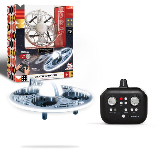 FAO Schwarz Glow Drone LED Stunt UFO: Remote Control Rechargeable Beginner Starter With 150m Range