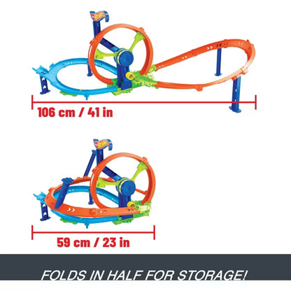 Hot Wheels Rapid Launch & Loop Playset with 1:64 Scale Die-Cast Toy Car, Crash & Track Set - 47pk