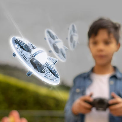 FAO Schwarz Glow Drone LED Stunt UFO: Remote Control Rechargeable Beginner Starter With 150m Range
