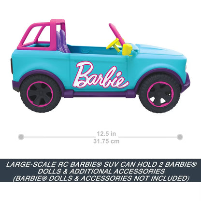 Barbie Hot Wheels RC SUV, Remote-Control Vehicle That Fits 2 Fashion Dolls & Accessories, Includes Kid-Applied Stickers for Customization
