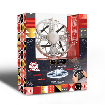 FAO Schwarz Glow Drone LED Stunt UFO: Remote Control Rechargeable Beginner Starter With 150m Range